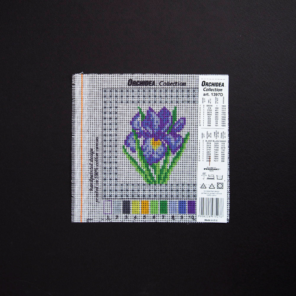 ORCHİDEA 15x15 cm İris Çiçeği Baskılı Goblen 1397D